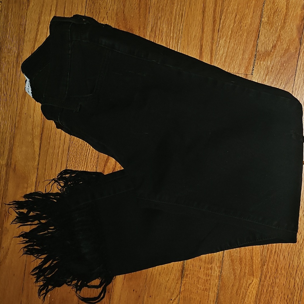 Flying Monkey Black Fringed Hem Jeans Sz 27